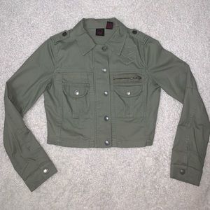 Material Girl Olive green cropped jacket